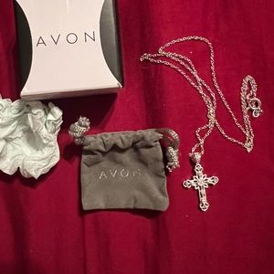 AVON Sterling Silver Cross Necklace